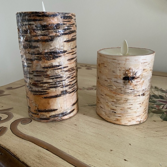 Luminara Accents Set Of Two Birch Bark Luminara Flameless Candles